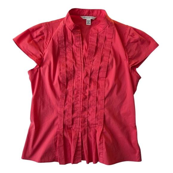 Banana Republic Tops - Banana Republic Womens Coral Hidden Button Blouse Cap Sleeve Small 17 In P2P